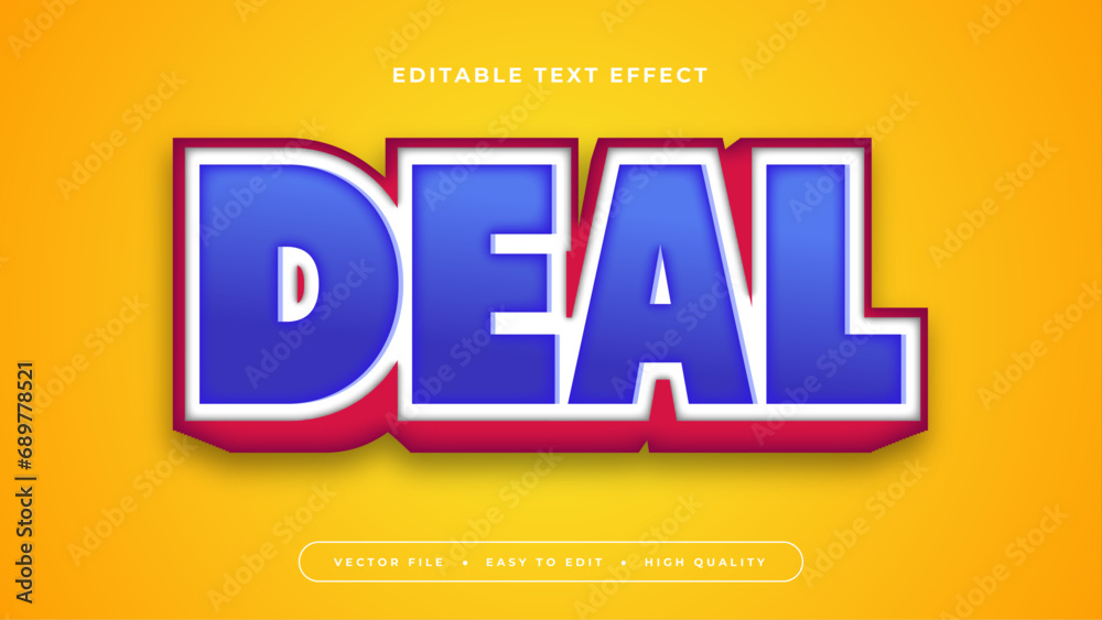 Poster Colorful colourful deal 3d editable text effect - font style