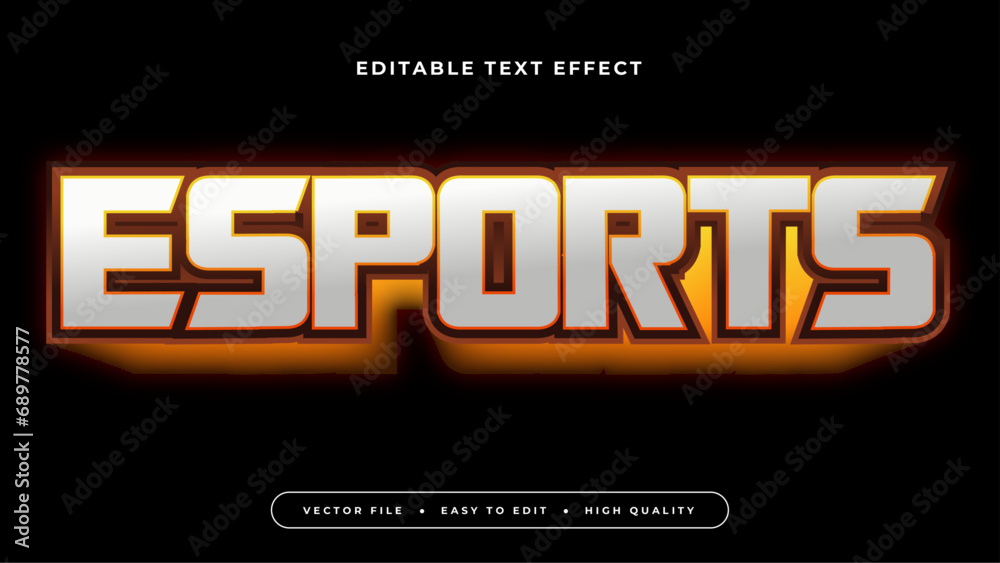 Poster black orange and gray grey esport 3d editable text effect - font style