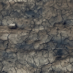 Seamless texture of cracked and dry desert ground.