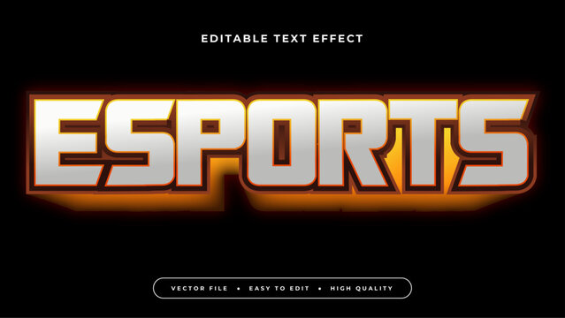 Black orange and gray grey esport 3d editable text effect - font style