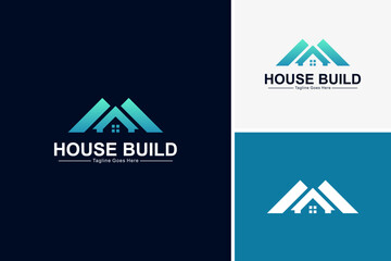 Simple house logo design vector, construction agent logo design template