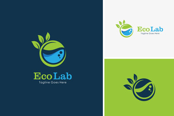 Nature eco lab icon logo design vector, science logo design template
