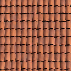 Seamless texture of ceramic roof of building.