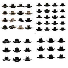 hat, vector, icon, set, fashion, illustration, cap, design, black, symbol, silhouette, collection, mustache, icons, hipster, food, vintage, glasses, cowboy, pattern, retro, sign, style, object, hats