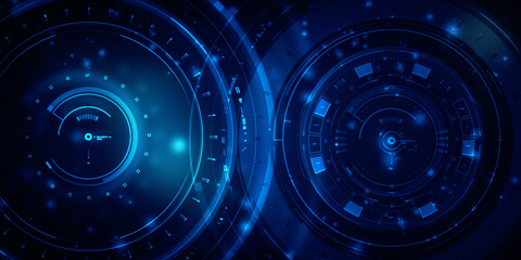 2d illustration Abstract futuristic electronic circuit technology background