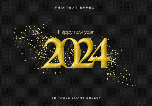 New Year Gold Text Effect Mockup