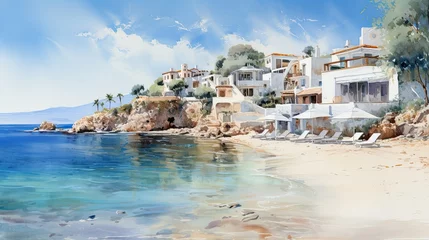 Foto op Plexiglas anti-reflex Beaches and bays of the Mediterranean coast of Greece © Ramon Grosso