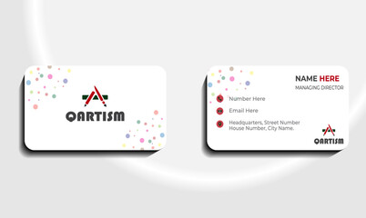 Business card with minimum texture and white background 