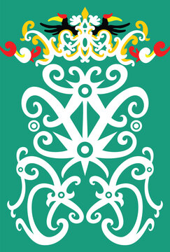 Motif Pattern Dayak kalimantan Design free Vector