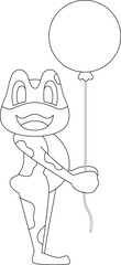 Frog Balloon Animal Vector Graphic Art Illustration