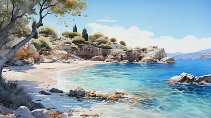 Möbelaufkleber Beaches and bays of the Mediterranean coast of Greece © Ramon Grosso