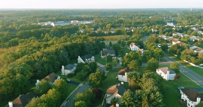 Area residential homes in small American town set at countryside of New Jersey