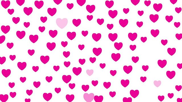Animated pink heart shine. magenta background for Valentine day, holiday. Flat vector illustration on white background.