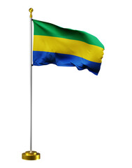 gabon flag wave on transparent or PNG background. digital illustration for national activity or social media content.