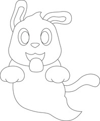 Dog Ghost Halloween Animal Vector Graphic Art Illustration