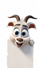 Cute, lovely cartoon goat, phone wallpaper.