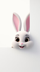 Cute peeking rabbit. Phone wallpaper.