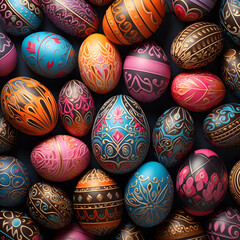 Fototapeta na wymiar Eggs are an important symbol of Easter. It is something that comes during this time to signify recovery and new beginnings. Decorating eggs on Easter is a tradition that dates back to ancient times.