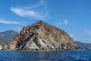 Fototapeta na wymiar Rossa island from south-west, Argentario, Italy