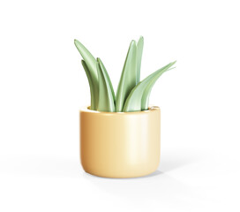 3d render of houseplant isolated on white background