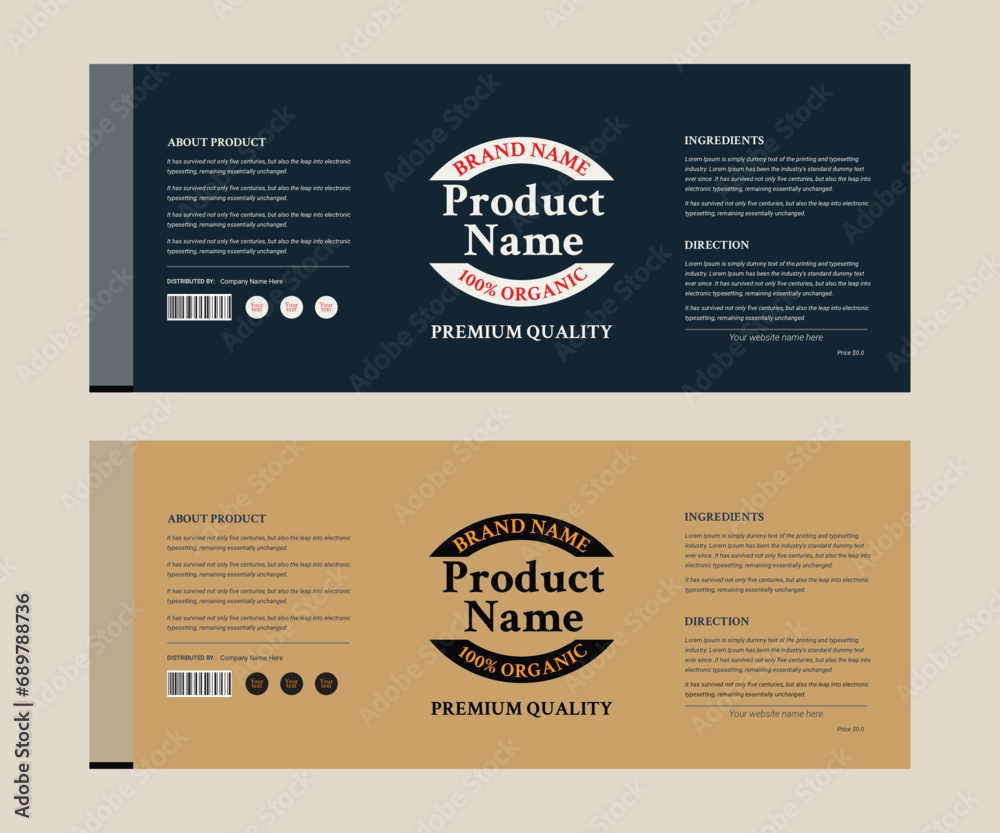 Wall mural Vector product packaging label template design