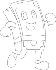 Banknote Runner Running Sports Vector Graphic Art Illustration