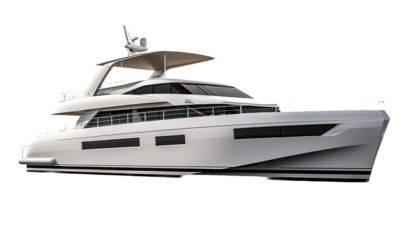 Luxury yacht isolated on white. Ship on a light transparent background.