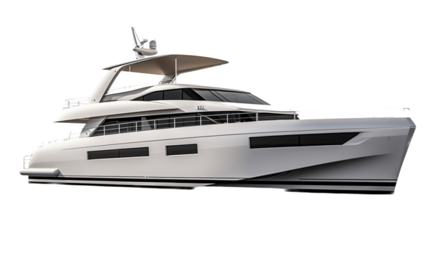 Luxury yacht isolated on white. Ship on a light transparent background.
