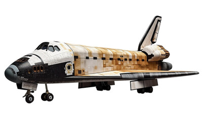 Space shuttle on a light transparent background. PNG file. Generative artificial intelligence - obrazy, fototapety, plakaty