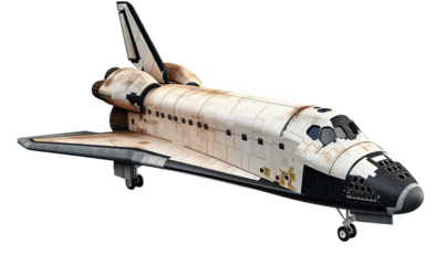 Airplane isolated on white. Space shuttle on a light transparent background. PNG file. Generative artificial intelligence