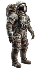 Fototapeta premium Astronaut suit on a light transparent background. PNG file. Generative artificial intelligence