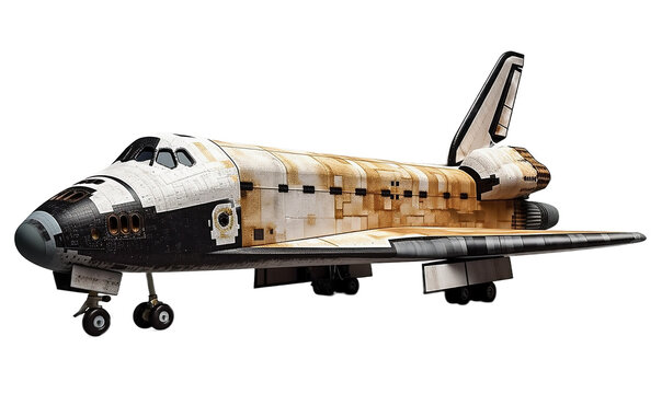 Space shuttle on a light transparent background. PNG file. Generative artificial intelligence