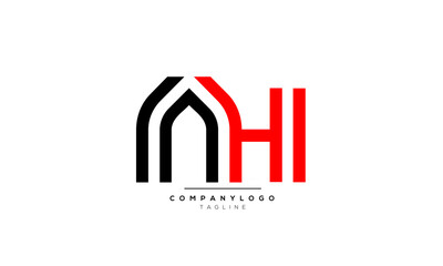 Alphabet letters Initials Monogram logo AH, AH INITIAL, AH letter