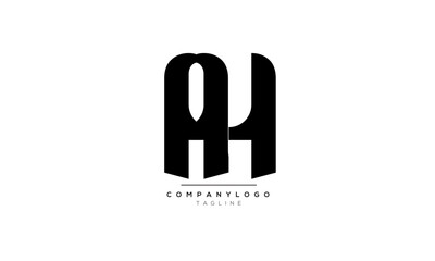Alphabet letters Initials Monogram logo AH, AH INITIAL, AH letter