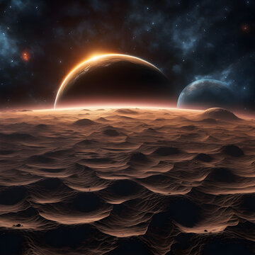 Stunning Space Scene with Planets and Stars