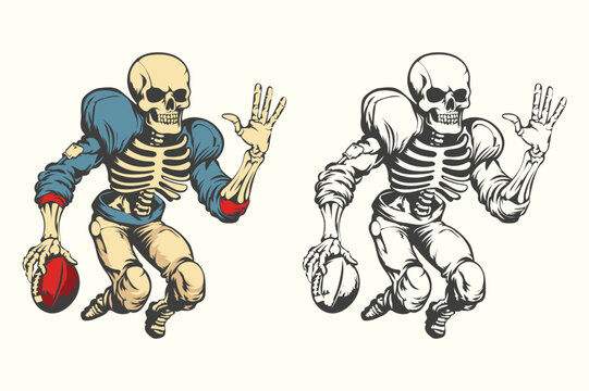American football Skeleton Vector