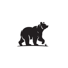Clean Lines Bear Silhouette - Black Vector Bear Silhouette
