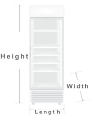 Household items dimensions icon. vector 