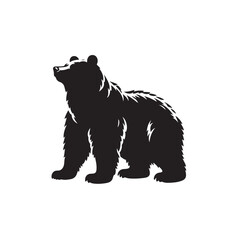 Blackened Bear Silhouette - Black Vector Bear Silhouette
