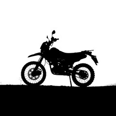 silhouette of motorcycle on transparent background PNG for use in decorating projects.