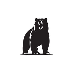 Pure Form Bear Silhouette - Black Vector Bear Silhouette
