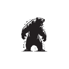 Essential Bear Silhouette Form - Black Vector Bear Silhouette
