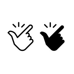 Icon Finger snap. Black and white. Illustrations vector.