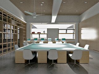 modern working office, 3d rendering