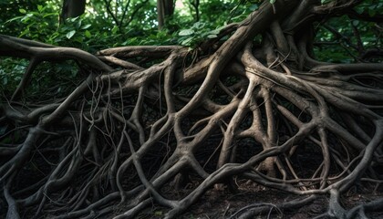 A Majestic Tree with Extensive Roots