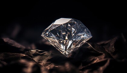 A Close up of a Diamond on a Black Background