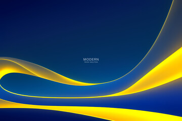 Modern colorful abstract yellow blue background with wave lines. vector illustration design. for presentation background, brochure, card, flyer, brochure, banner, poster.