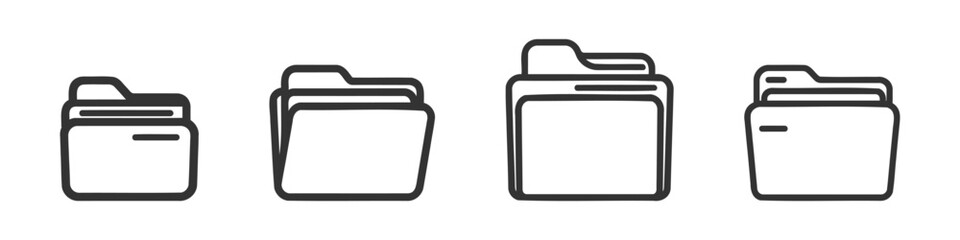 Folder icon set, vector design element pack on white background