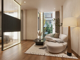 modern working office, 3d rendering