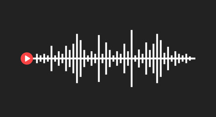 Obraz premium Soundwave, Music Soundwave, Radio Signal, Music Volume, Volume Symbol, Play Symbol, Music Streaming Vector, Streaming Music Illustration, Music Bars, Vector Illustration